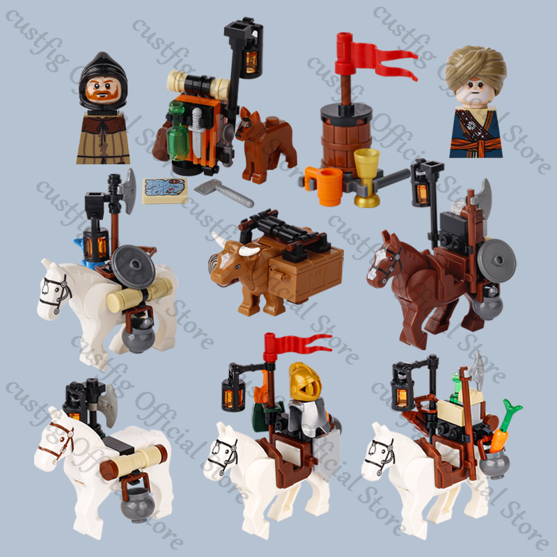 Lego Minifigure Holder - Medieval Castle Knight Soldier Figures Transport