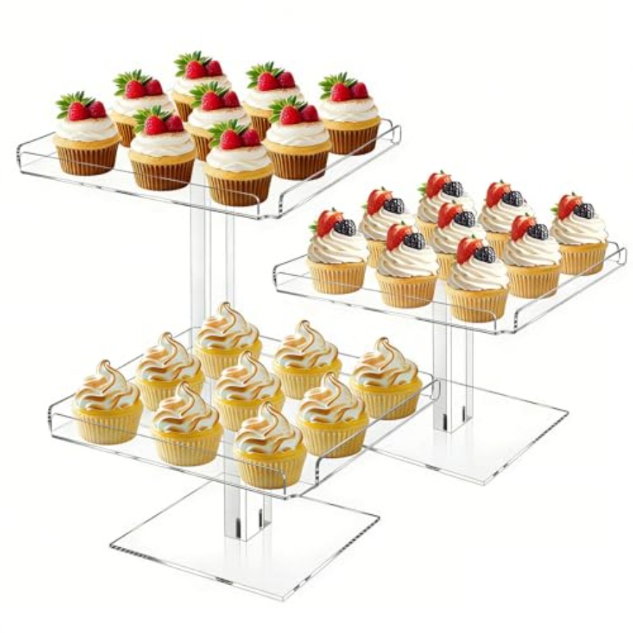 3 Tiered Serving Tray Set for  - مراجعة Display Risers Set وسعره