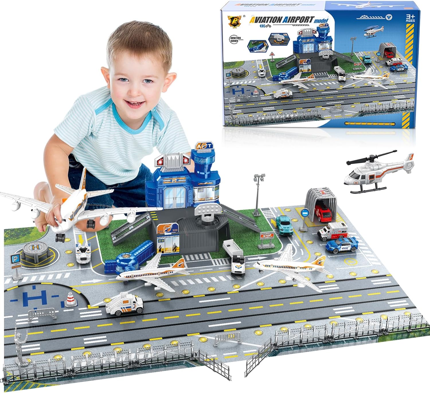 Children's Airport Scene Toy S - مراجعة Model Airplane Plastic وسعره