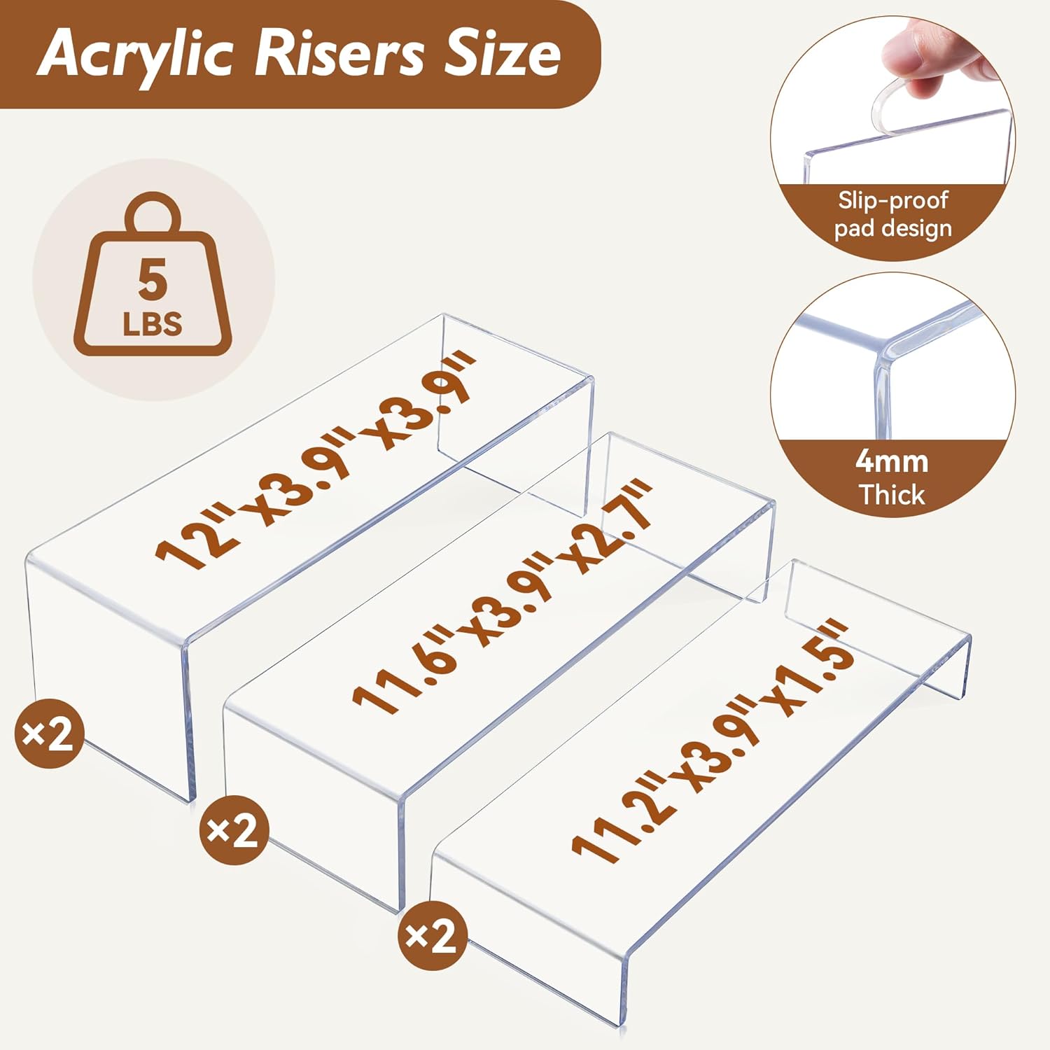 Acrylic Display Risers, 2 Set  - مراجعة Display Risers Set وسعره