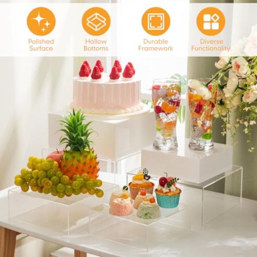 Buffet Risers Set of 10 Acryli - مراجعة Display Risers Set وسعره