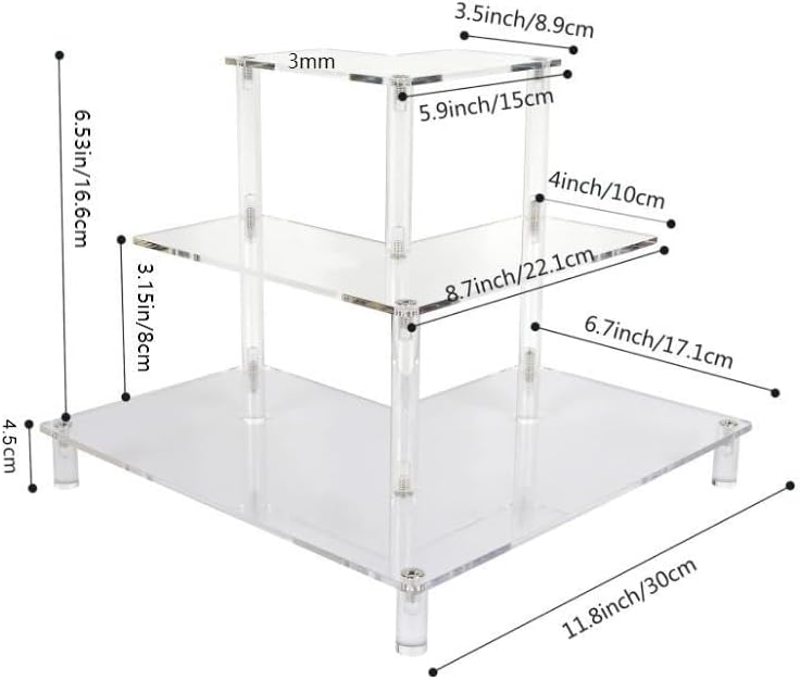 3 Tier Acrylic Display Riser,  - مراجعة Pop Display Shelf وسعره