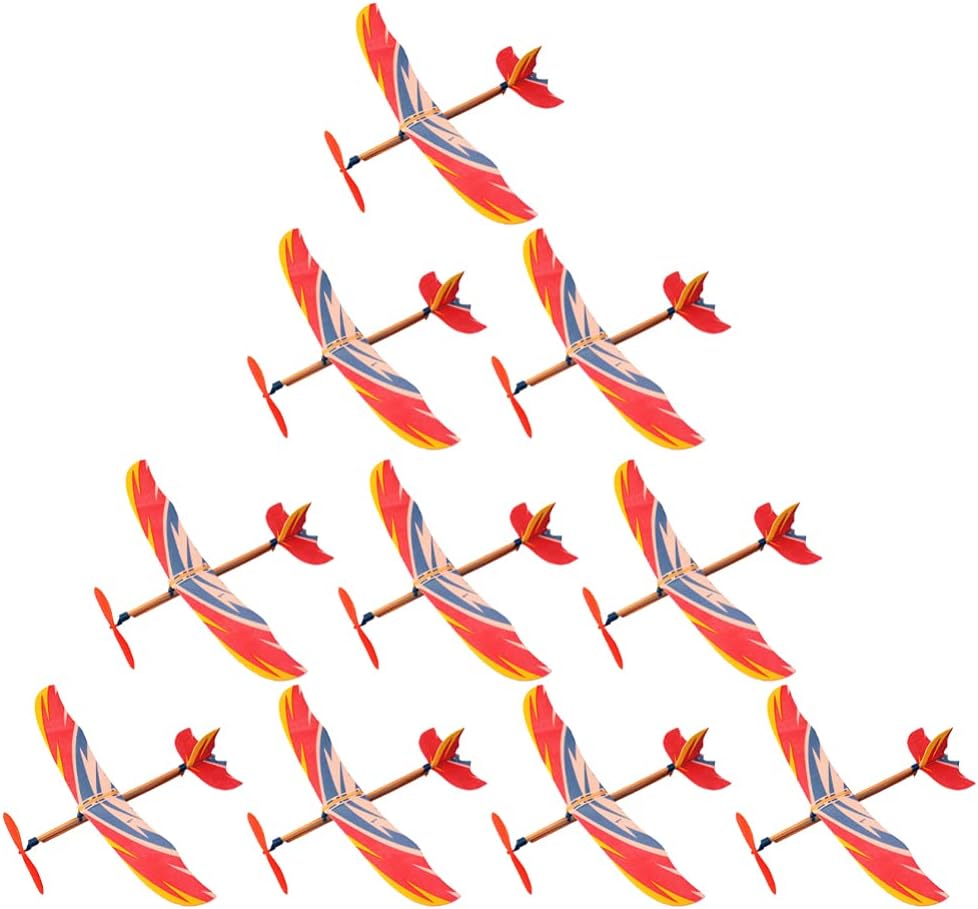 5/10Pcs Rubber Band Powered Ai - مراجعة Model Airplane Plastic وسعره