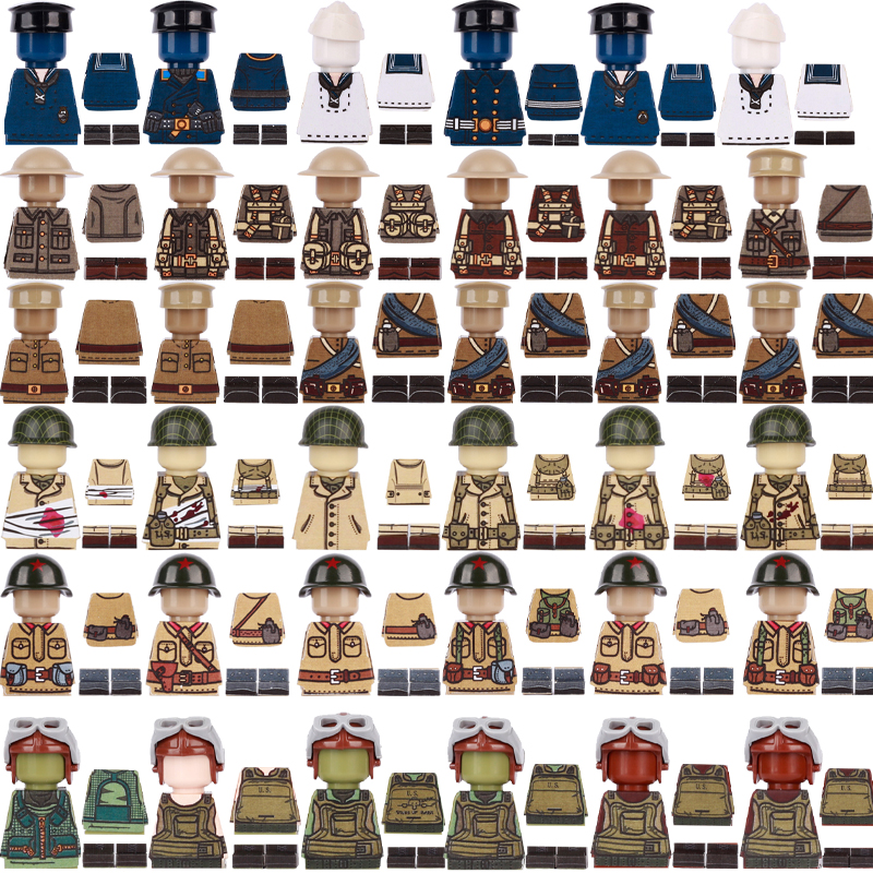 WW2 Military Soldier Printed P - مراجعة Lego Minifigure Holder وسعره