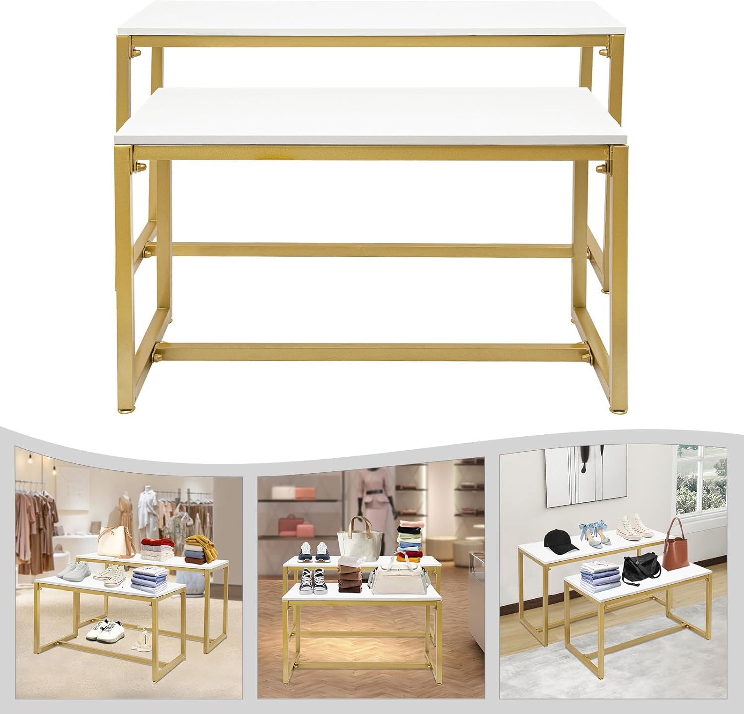2-Piece Set Gold Modern Nestin - مراجعة Display Risers Set وسعره