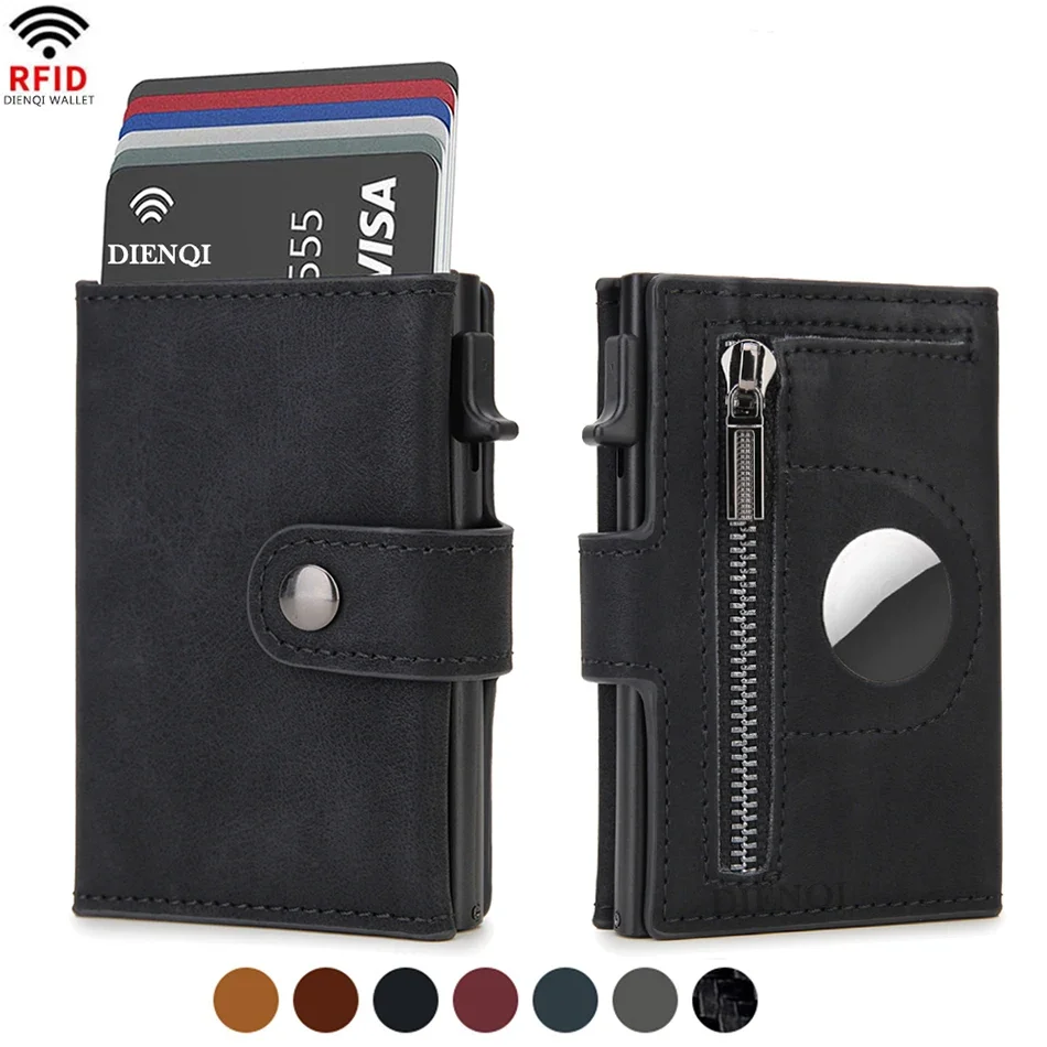 Rfid Leather Airtag Men Wallet - مراجعة Card Top Loader وسعره